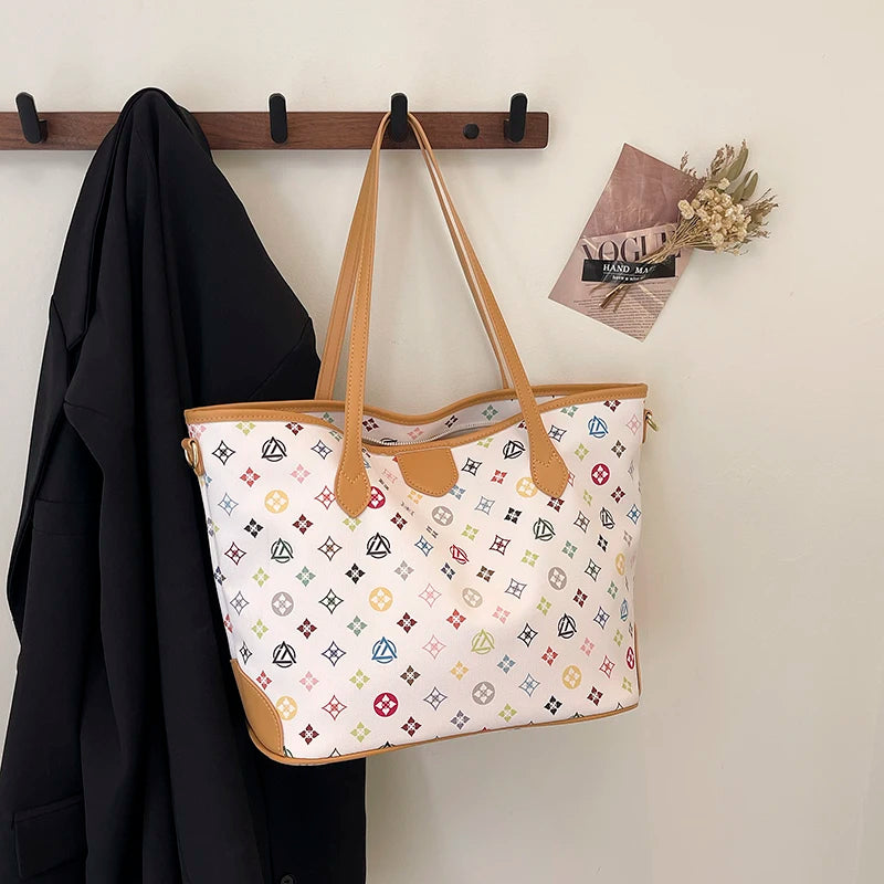 Premium Leather Tote Bag for Women Designer Crossbody Handbag Convertible Shoulder Purse Ladies Luxury Brand Spacious Travel Bag
