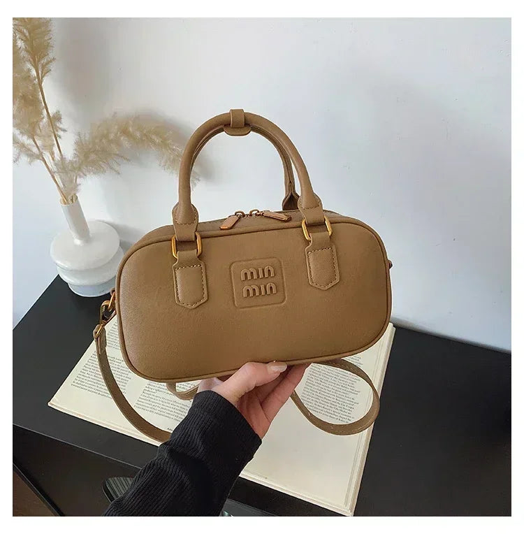 High-End Designer Tote Bag Solid Color Large Capacity Shopper Minimalist Leather Messenger Purse for Women