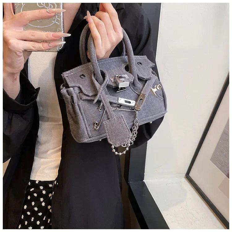 Vintage Distressed Denim Crossbody Bag 2025 Spring Summer Boho Chic Shoulder Purse for Women - Funny Ripped Designer Handbag