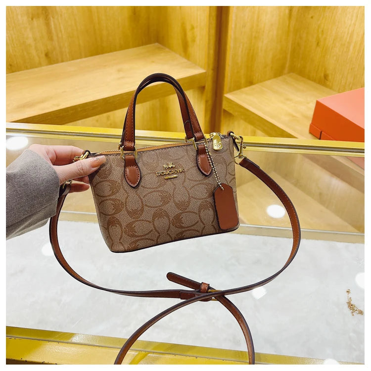 Chic Vintage Messenger Bag For Women - High-Quality Leather Crossbody Purse With Modern Minimalist Luxury Designer Style