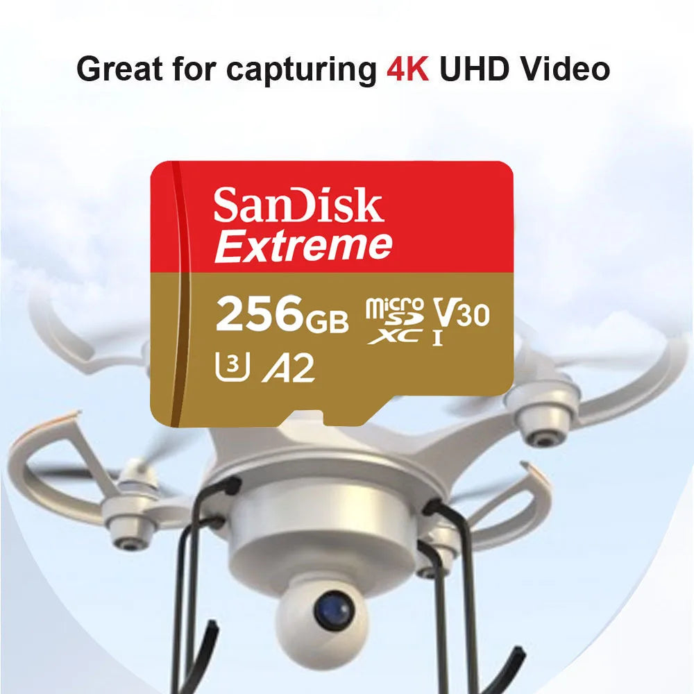 SanDisk Memory Card microsd 512GB 256GB 128GB 64GB micro SD Card Extreme/Extreme PRO TF Card Class10 U3 V30 4K UHD A2 micro SDXC