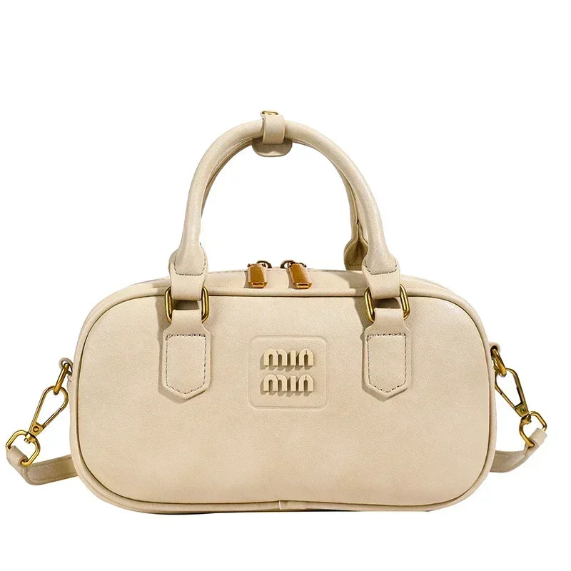 High-End Designer Tote Bag Solid Color Large Capacity Shopper Minimalist Leather Messenger Purse for Women