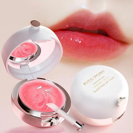 Cherry Lip Balm Anti-Cracking Fades Lips Lines Night Sleep Lip Mask Makeup Lipstick Base Moisturizing Nourishing Beauty Lip Care