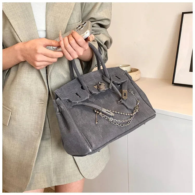 Vintage Distressed Denim Crossbody Bag 2025 Spring Summer Boho Chic Shoulder Purse for Women - Funny Ripped Designer Handbag