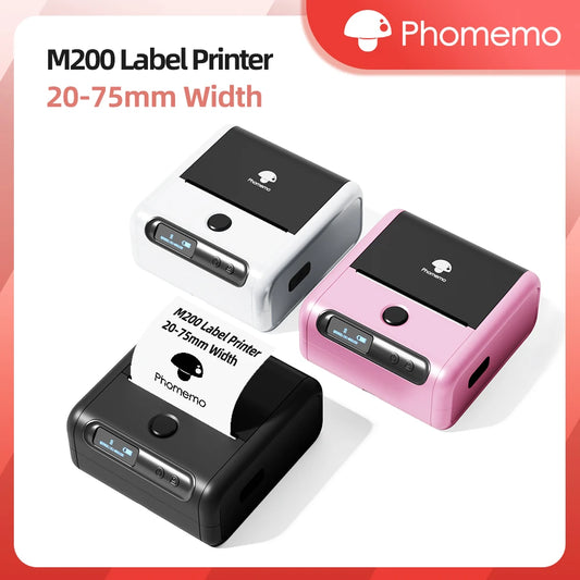 Phomemo M200 Bluetooth Thermal Label Printer Sticker Label Maker for Small Businesses Shipping and Address Labels (20-75mm)