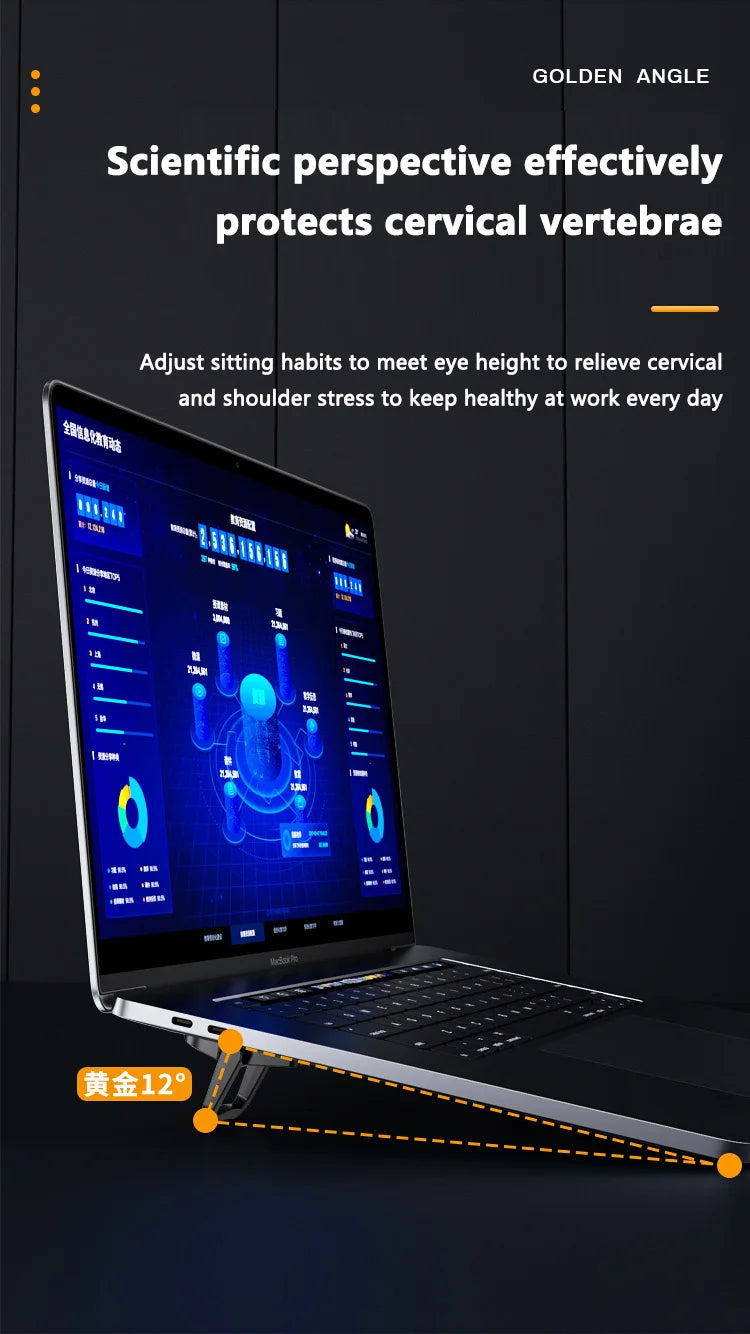 Foldable Laptop Stand Portable Notebook Support Base Holder Adjustable Riser Cooling Bracket Universal for Laptop Tablet