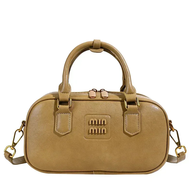 High-End Designer Tote Bag Solid Color Large Capacity Shopper Minimalist Leather Messenger Purse for Women