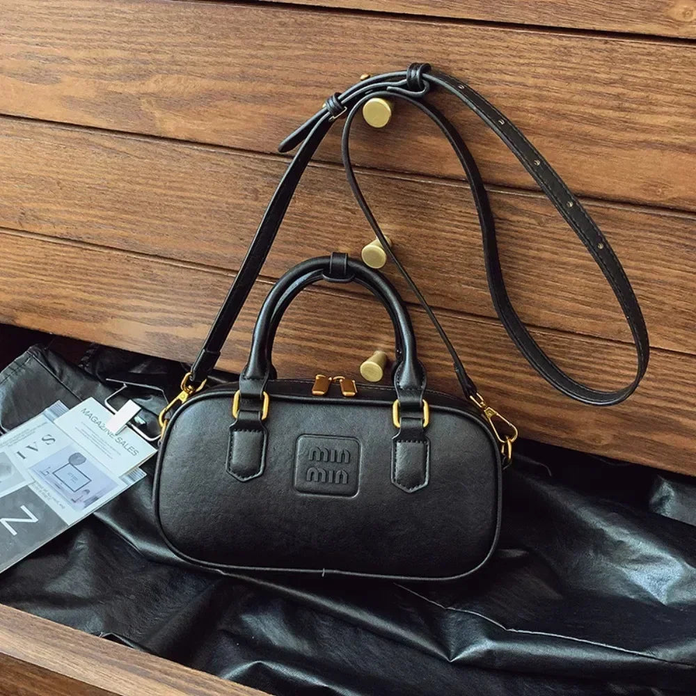 High-End Designer Tote Bag Solid Color Large Capacity Shopper Minimalist Leather Messenger Purse for Women