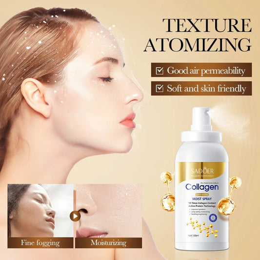 SADOER Collagen Anti Wrinkle Moisturizing Facial Spray Cream Hydrating Whitening Anti-aging Face Cream Toner Facial Lotion
