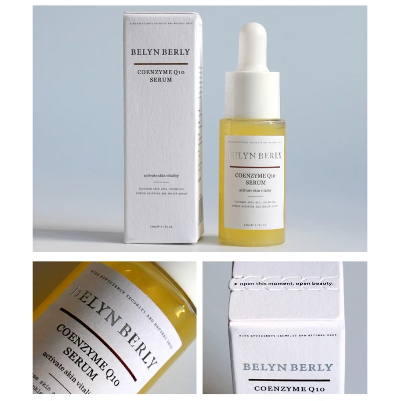 BELYN BERLY Coenzyme Q10 Serum 3PCS/Lot Minimize Pores and Moisturizing Face Flabby Skin Hyaluronic Acid Essence Facial Care
