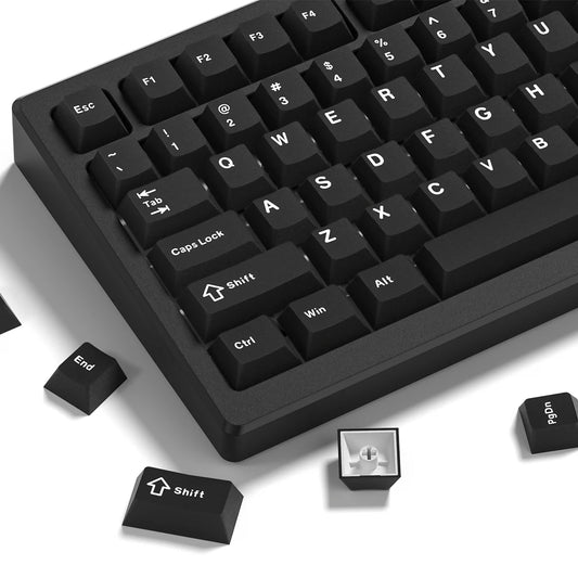 Womier 122 Keys Retro Black PBT Keycap Double Shot Cherry Profile Key caps for Cherry MX Switches Mechanical Gamer Keyboard