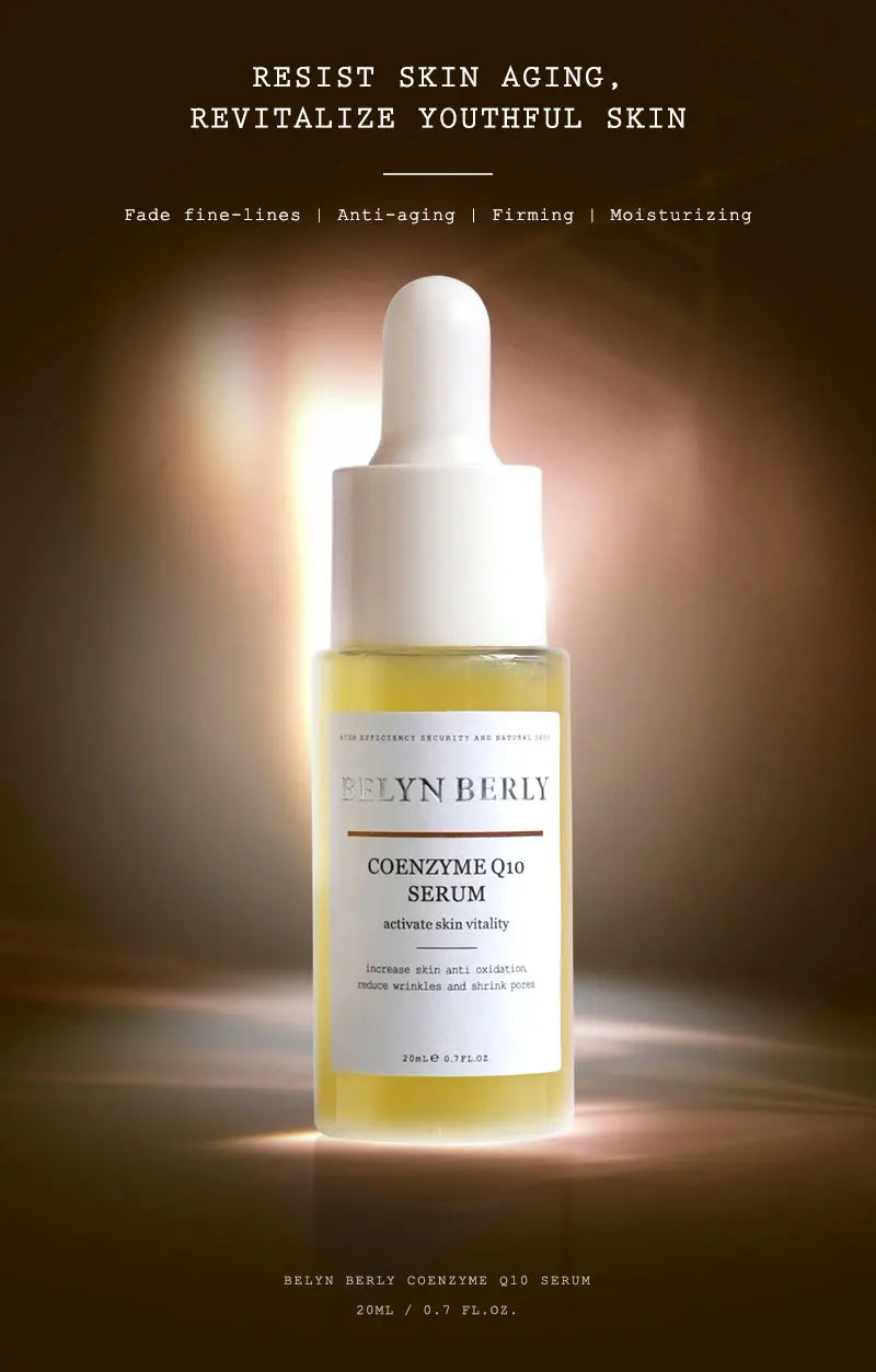 BELYN BERLY Coenzyme Q10 Serum 3PCS/Lot Minimize Pores and Moisturizing Face Flabby Skin Hyaluronic Acid Essence Facial Care