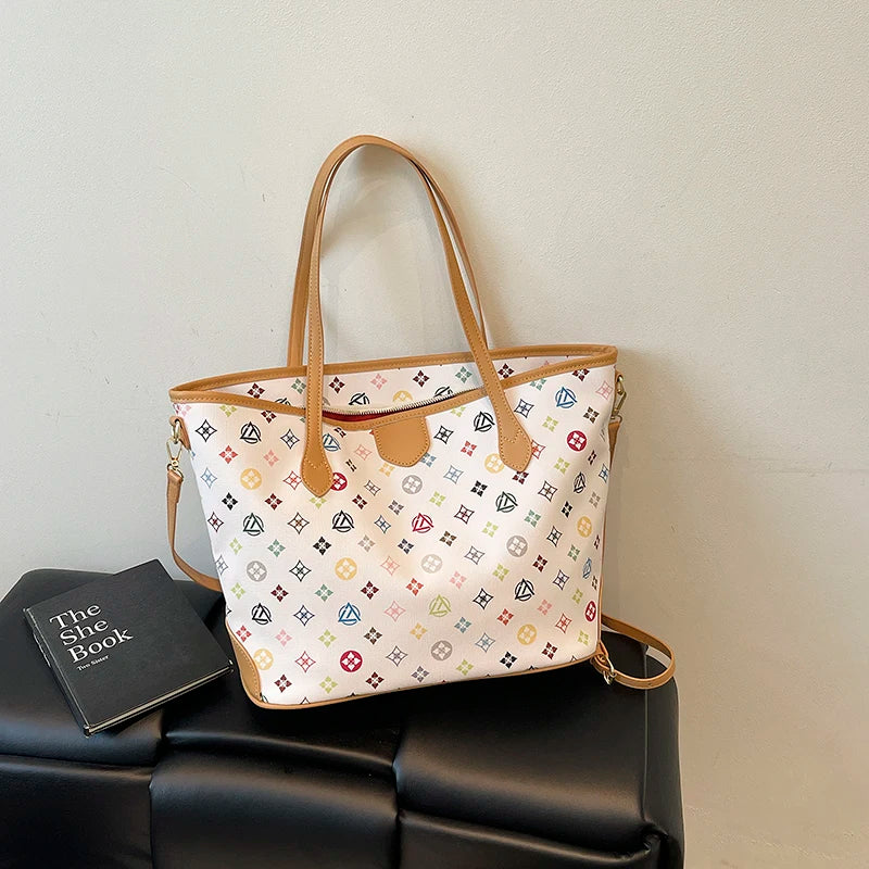 Premium Leather Tote Bag for Women Designer Crossbody Handbag Convertible Shoulder Purse Ladies Luxury Brand Spacious Travel Bag