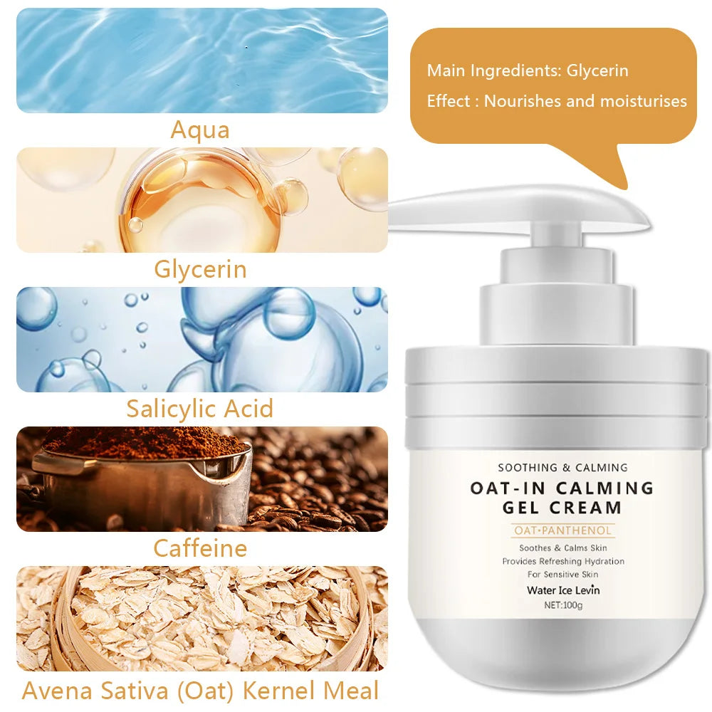 Repair Oatmeal Gel Moisturizing Cream, Suitable for Skin Types, Skin Care, Moisturizing Dry Skin Cream, Suitable for Home, Travel, Ideal Gift