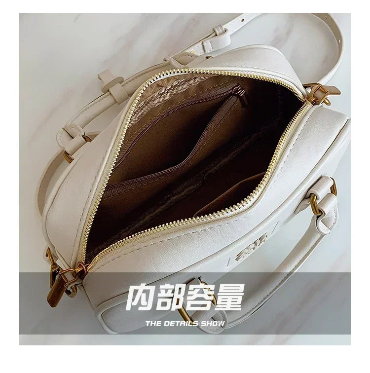 High-End Designer Tote Bag Solid Color Large Capacity Shopper Minimalist Leather Messenger Purse for Women