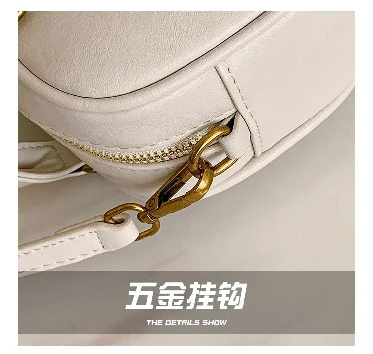 High-End Designer Tote Bag Solid Color Large Capacity Shopper Minimalist Leather Messenger Purse for Women