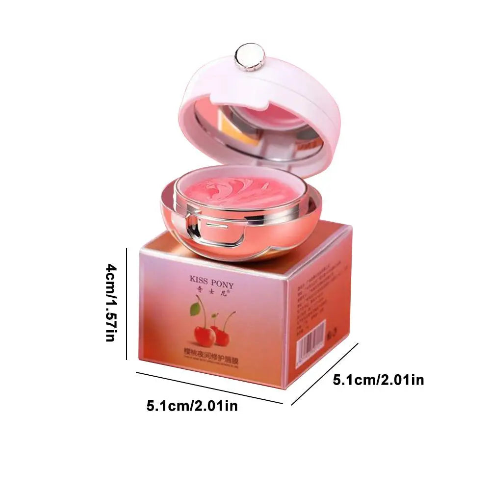 Cherry Lip Balm Anti-Cracking Fades Lips Lines Night Sleep Lip Mask Makeup Lipstick Base Moisturizing Nourishing Beauty Lip Care