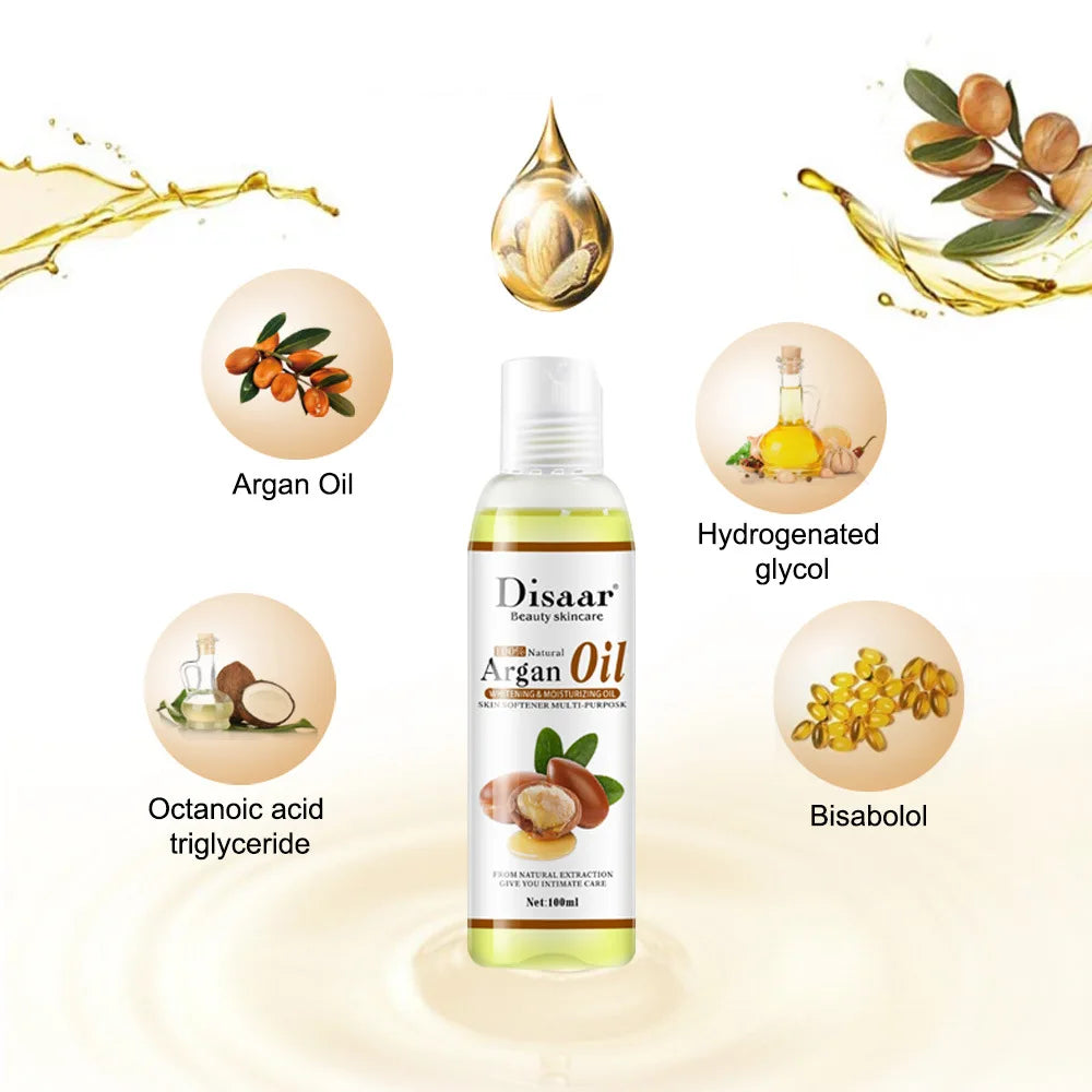 Disaar 100ml Pure Natural Argan Oil Moisturizing Body Oil Plant Essential Oils Soothing Skin Massage Oil Beauty Health Skin Care