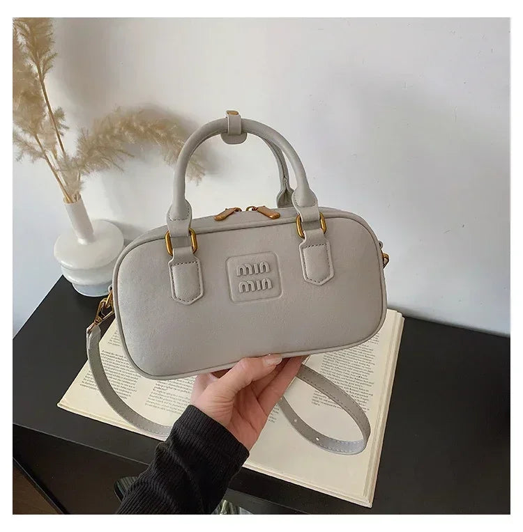 High-End Designer Tote Bag Solid Color Large Capacity Shopper Minimalist Leather Messenger Purse for Women