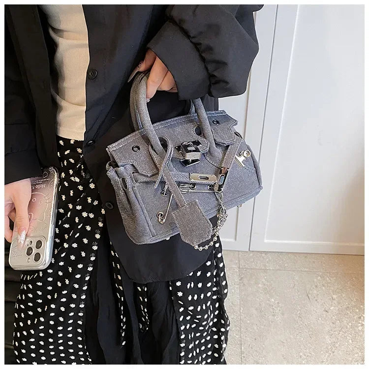 Vintage Distressed Denim Crossbody Bag 2025 Spring Summer Boho Chic Shoulder Purse for Women - Funny Ripped Designer Handbag