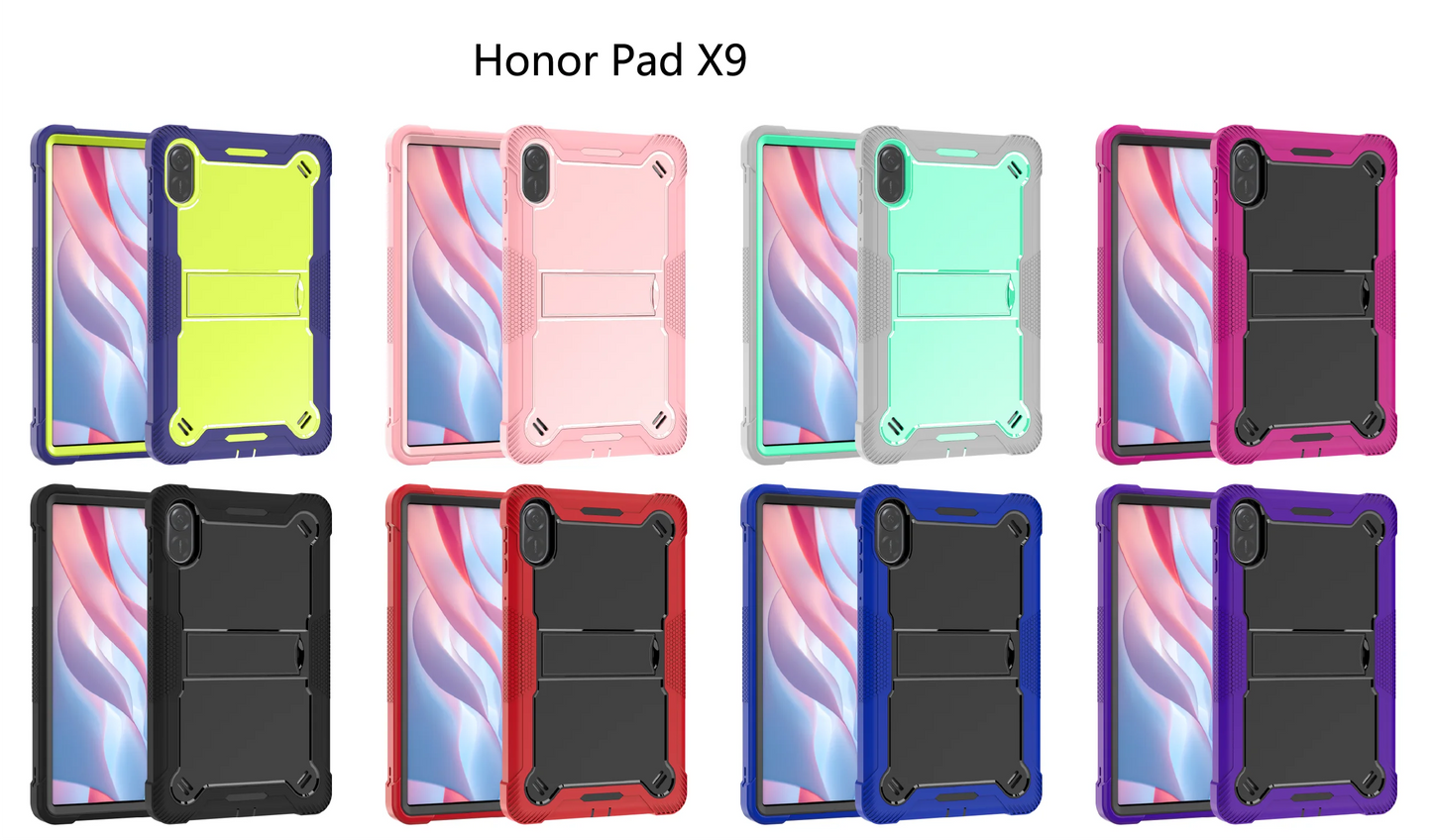 For Honor Pad X8A 11 X9 11.5 Inch 2023 X8 Pro Tablet Case Heavy Duty Kids Silicone PC Hybrid Armor Cover Stand Shockproof
