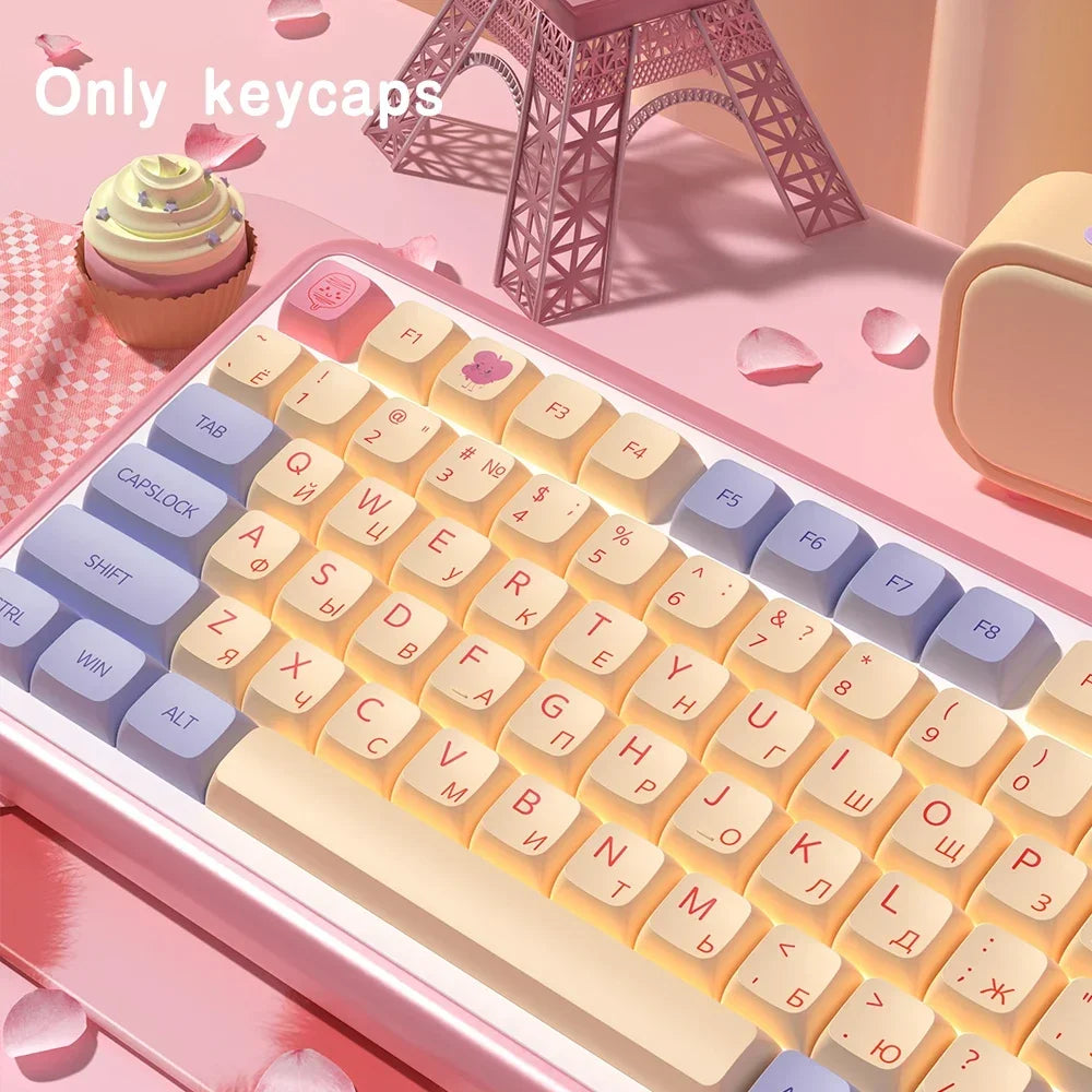 QWERTZ Nordic Keycaps Spanish/German/Portuguese AZERTY Keycap Marshmallow Keycaps XDA Profile Keycaps for Mechanical Keyboard