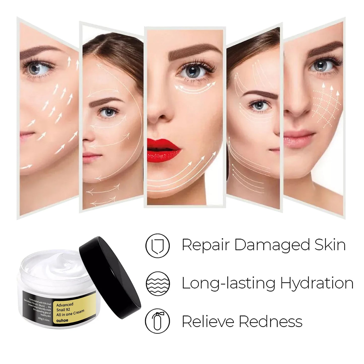 Advanced Snail Face Serum Cream Moisturizer Anti A-ging Face Lifting Firming Nourishing Repair Snail Cream Smooth Skin Care