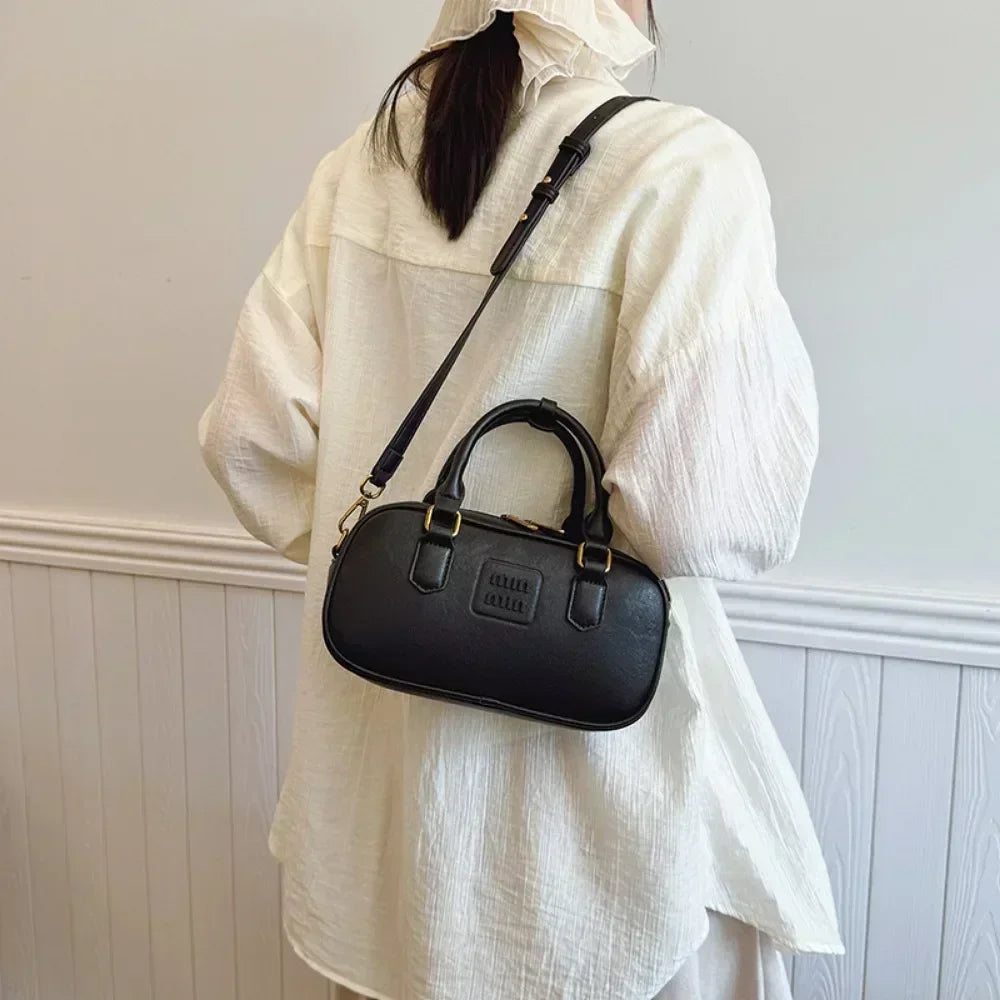High-End Designer Tote Bag Solid Color Large Capacity Shopper Minimalist Leather Messenger Purse for Women