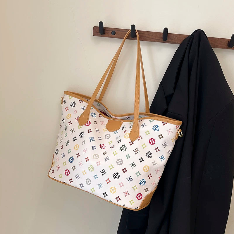 Premium Leather Tote Bag for Women Designer Crossbody Handbag Convertible Shoulder Purse Ladies Luxury Brand Spacious Travel Bag
