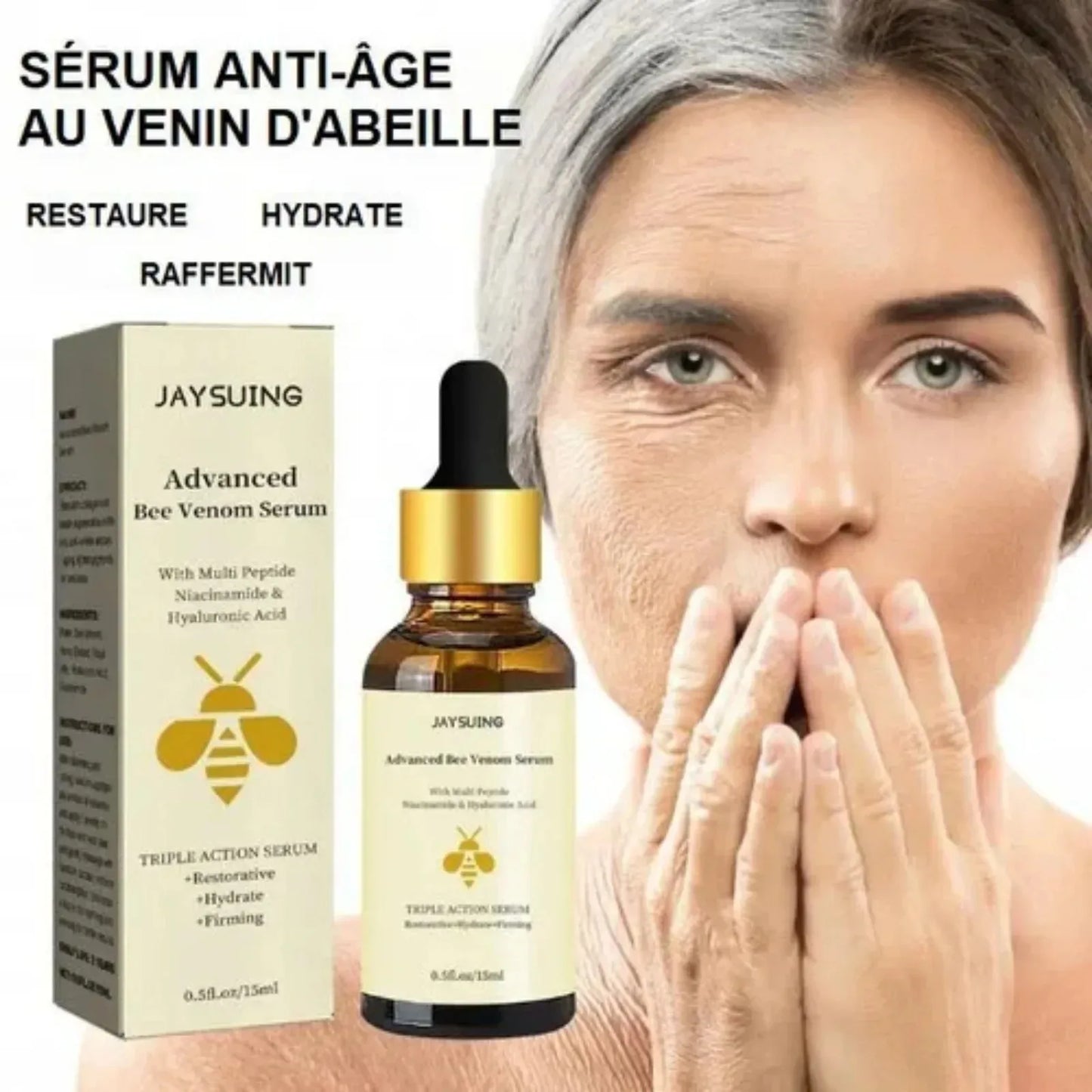 Bee Venom Anti Wrinkle Essence Younger Reduce Fine Lines Lifting Firming Repair Moisturize Tighten Whitening Facial Skin Care