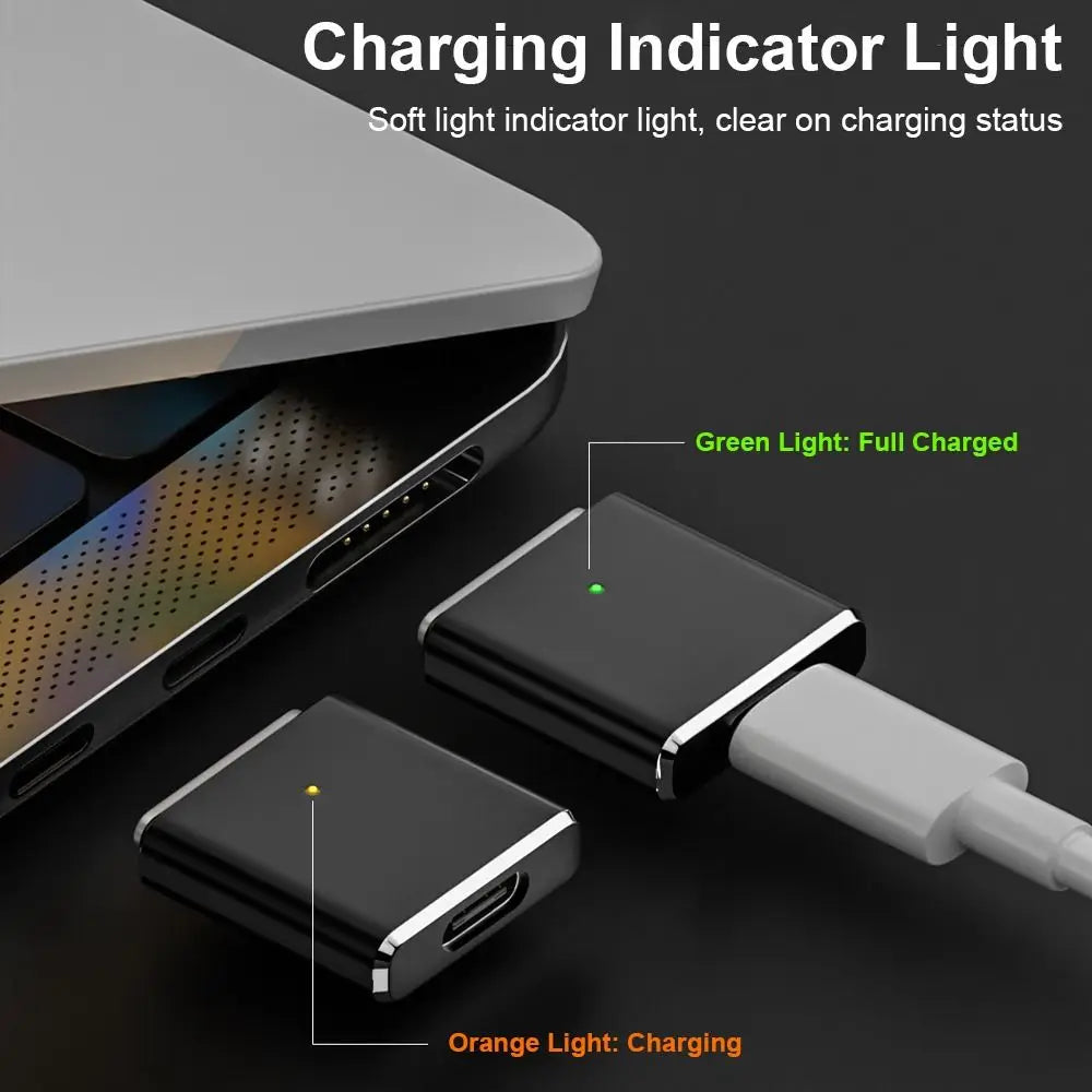 Laptop USB Type-C to Magsafe 3 Converter Magnetic PD 100W Charging Cable Adapter Indicator Light for MacBook Air/Pro 14 16