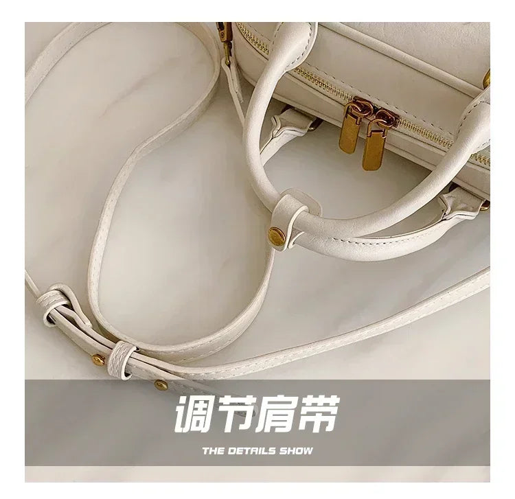 High-End Designer Tote Bag Solid Color Large Capacity Shopper Minimalist Leather Messenger Purse for Women