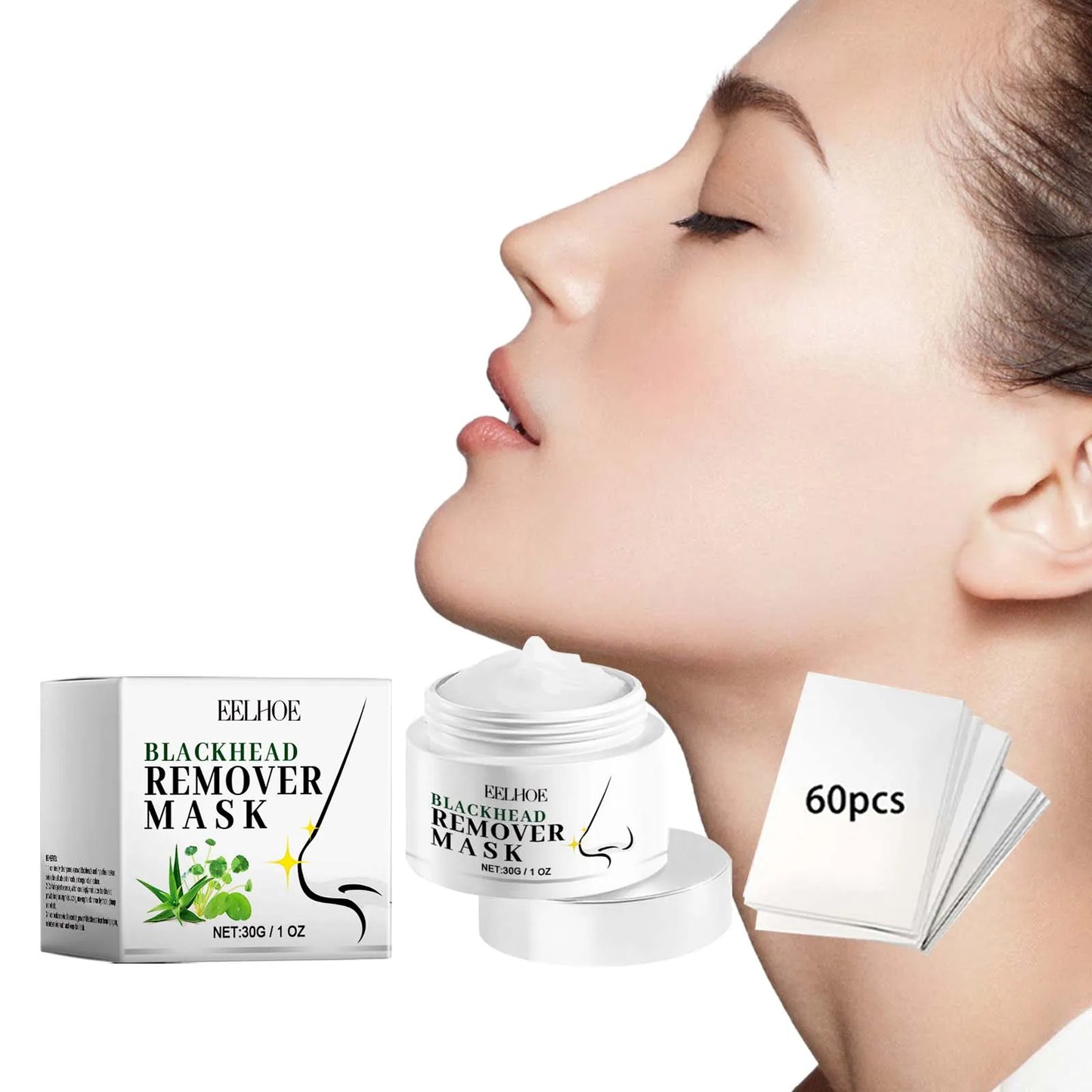 Blackhead Remover Nose Mask Deep Cleaning Shrink Pores Black Head Remove Stickers Peeling Black Head Strips Face Skin Care 60pcs