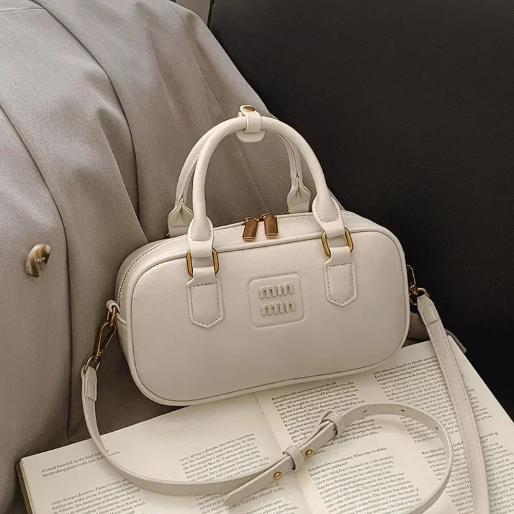 High-End Designer Tote Bag Solid Color Large Capacity Shopper Minimalist Leather Messenger Purse for Women