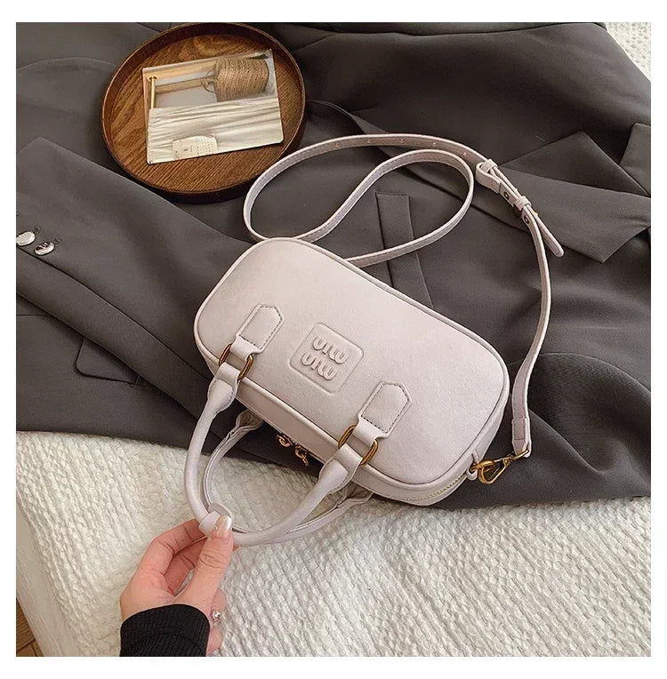High-End Designer Tote Bag Solid Color Large Capacity Shopper Minimalist Leather Messenger Purse for Women