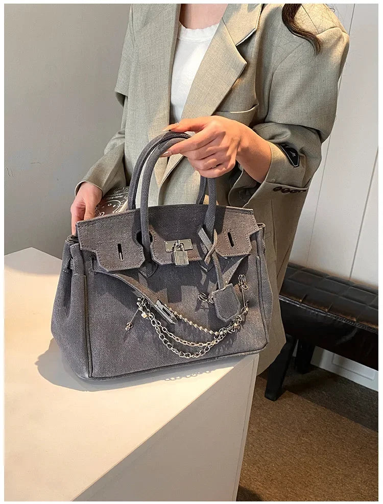 Vintage Distressed Denim Crossbody Bag 2025 Spring Summer Boho Chic Shoulder Purse for Women - Funny Ripped Designer Handbag